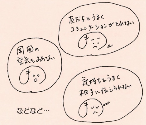 友だちとうまくコミュニケーションがとれない、周囲の空気を読めない、気持ちをうまく相手に伝えられない等